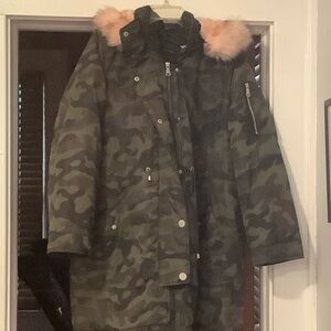 Timing Camouflage Jacket with Pink Lining